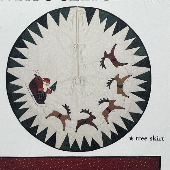 Country Appliques Santa’s Sleigh Ride Tree Skirt Quilt Pattern CA-63 - Picture 2 of 4